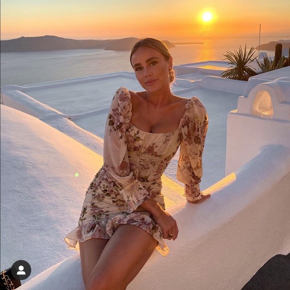 Zara Floral Print Draped Dress - Picture 1 of 16